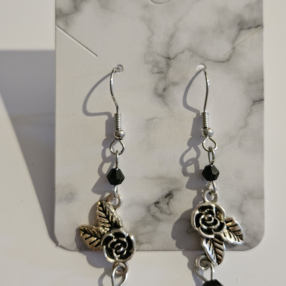 (1234) Crystal Rose Earrings
